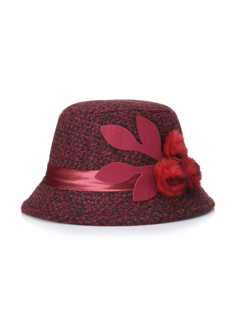 Women's Hat Woolen Wedding Hat With Flower