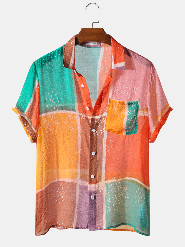 قميص كاجوال خفيف الوزن للرجال متعدد الألوان اللون