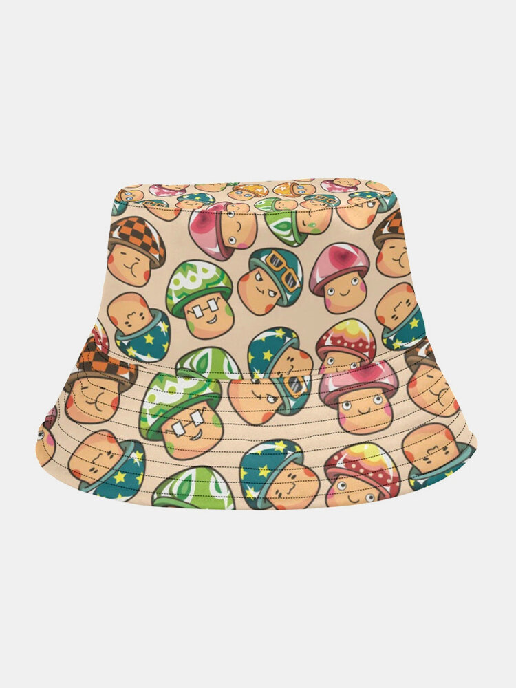 

Collrown Women & Men Cute Mushroom Pattern Print Casual Soft Outdoor Travel Bucket Hat, Yellow