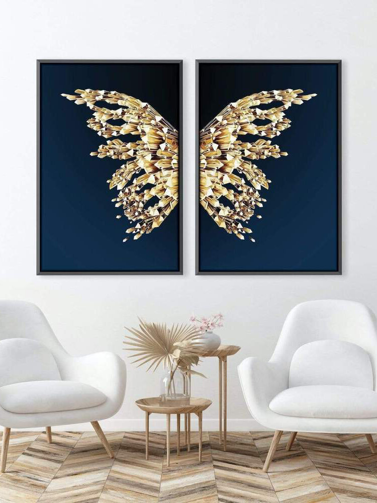 1/2Pcs Abstract Butterfly Painting Pattern Canvas Painting Unframed Wall Art Canvas Living Room Home Decor
