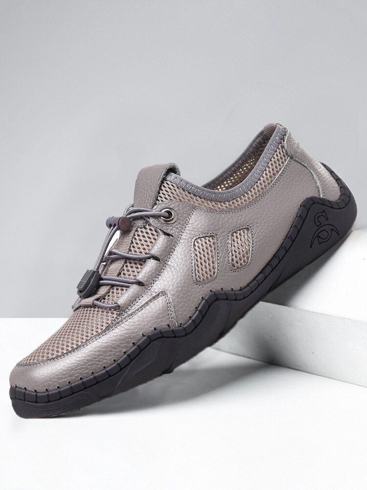 Men Mesh Splicing Breathable Soft Slip On Casual Driving Shoes