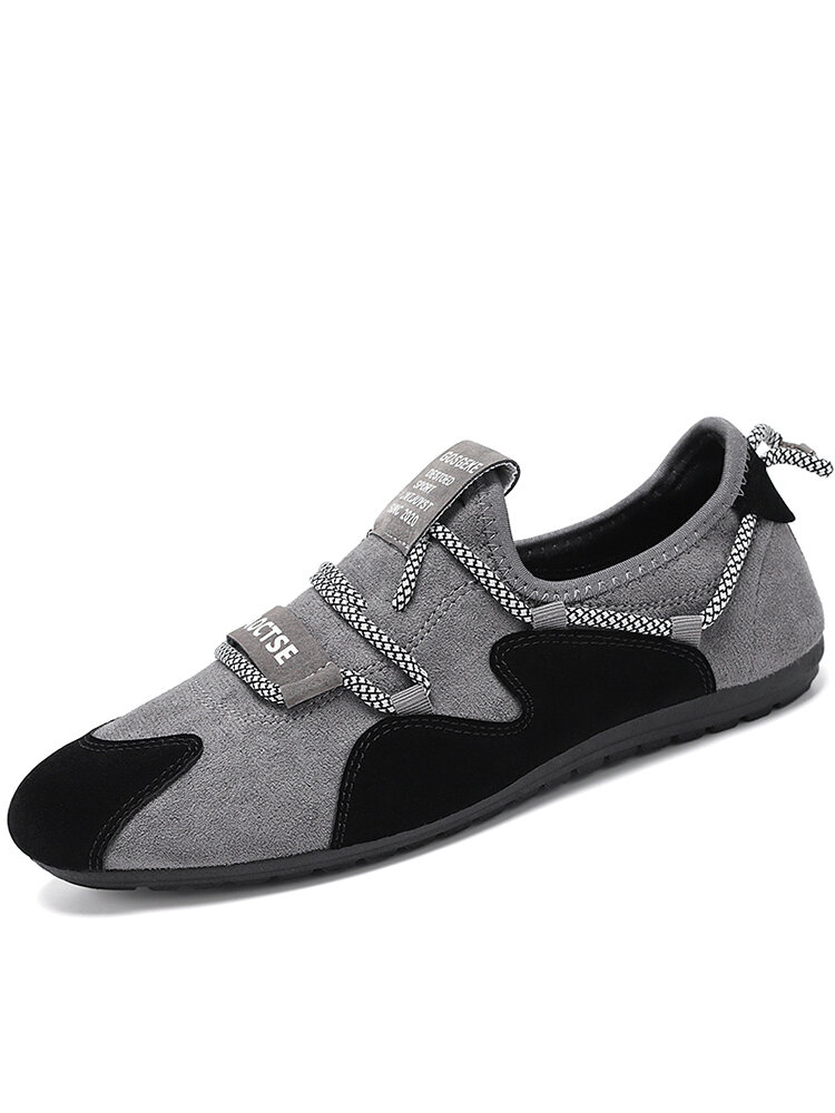 Men Colorblock Synthetic Suede Wearable Sole Casual Driving Shoes