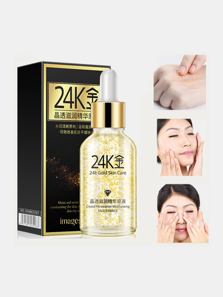 24K Gold Nourishing Essence Liquid Crystal Nutrient Serum Moisturizing Shrink Pores Face Care Serum