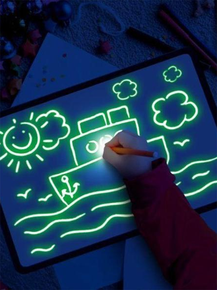 Draw With Light-Fun And Developing Tablet Toy DIY Educaitonal Illuminate Light Drawing Board In Dark Kids Paint Toy