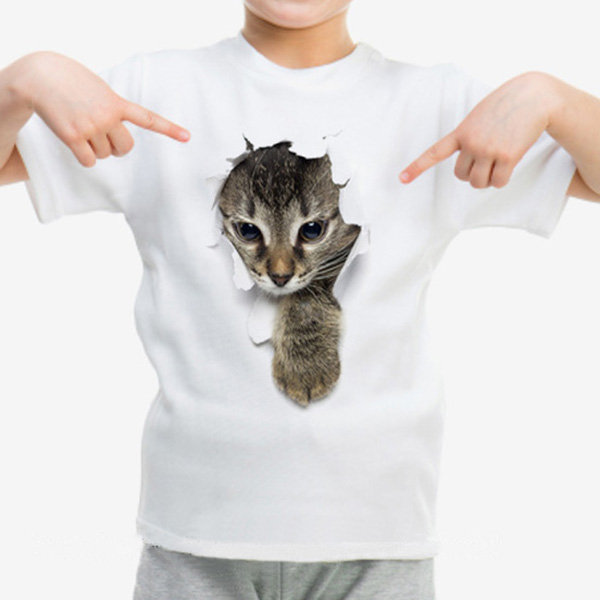 

Unisex 3D Cat Printed Toddler Boys Girls Kids Short Sleeve T Shirts For 1Y-9Y, 1;2;3;4;5;6