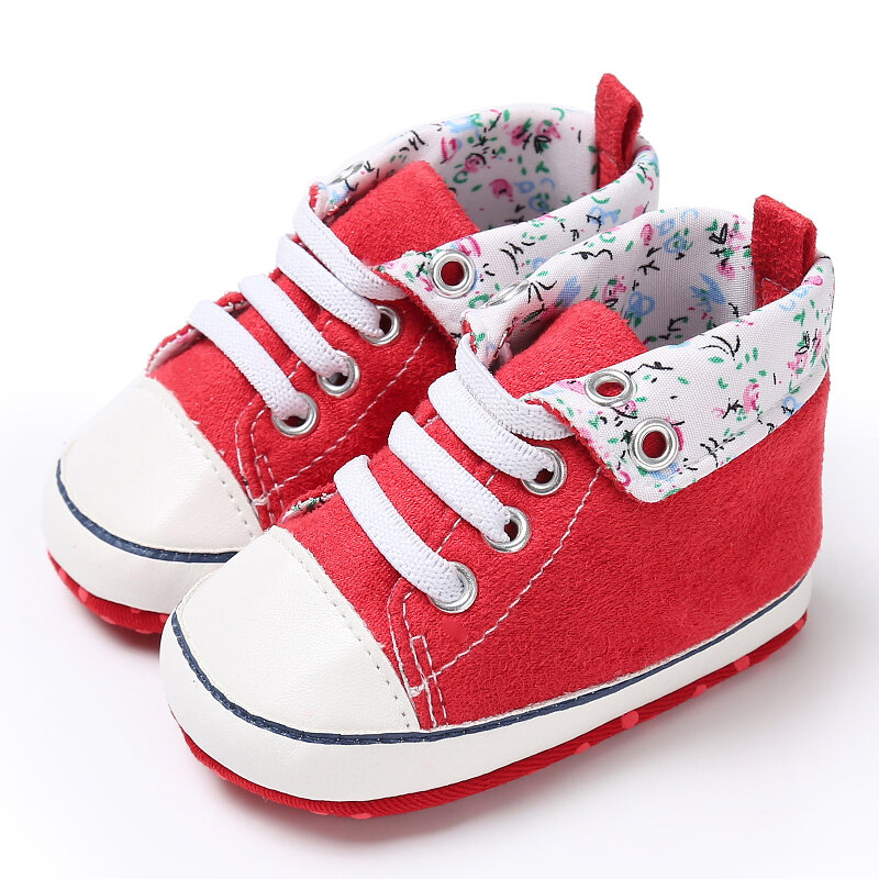 Baby Toddler Shoes Cute Comfy Non Slip Soft Lace-up Casual Canvas Shoes
