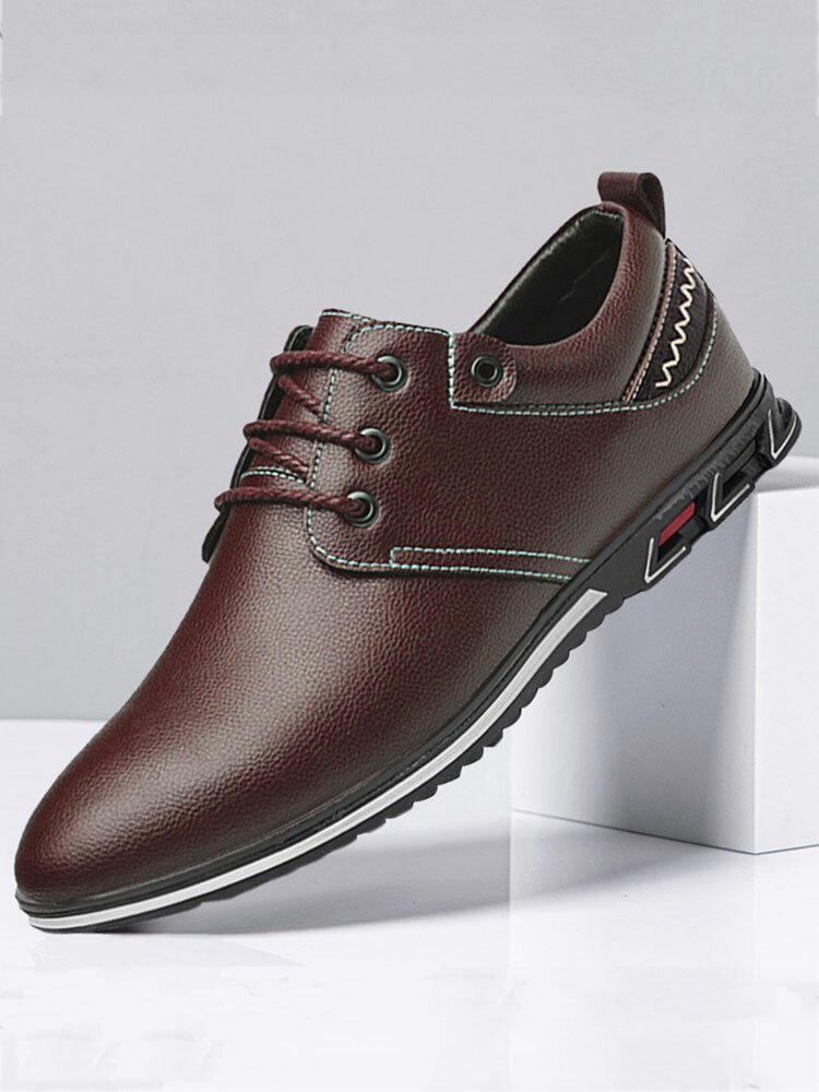 Men Microfiber Leather Non Slip Casual Business Shoes