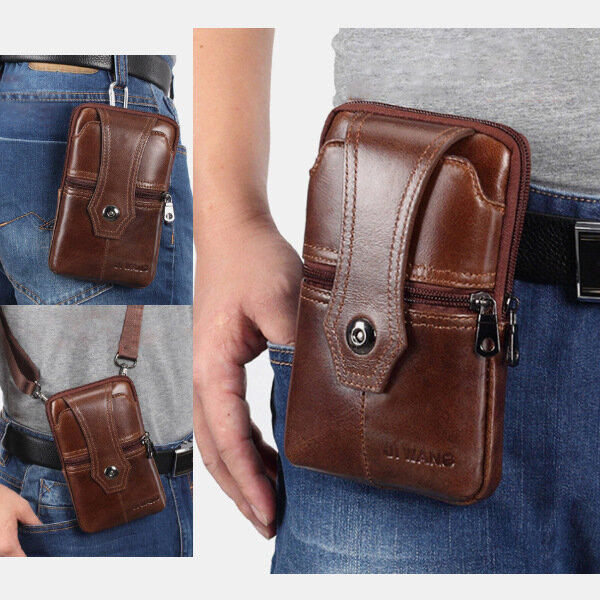 

Men EDC Multi-Carry Genuine Leather 6.5 Inch Phone Holder Belt Bag Casual Crossbody Bag, #01;#02;#03;#04;#05;#06