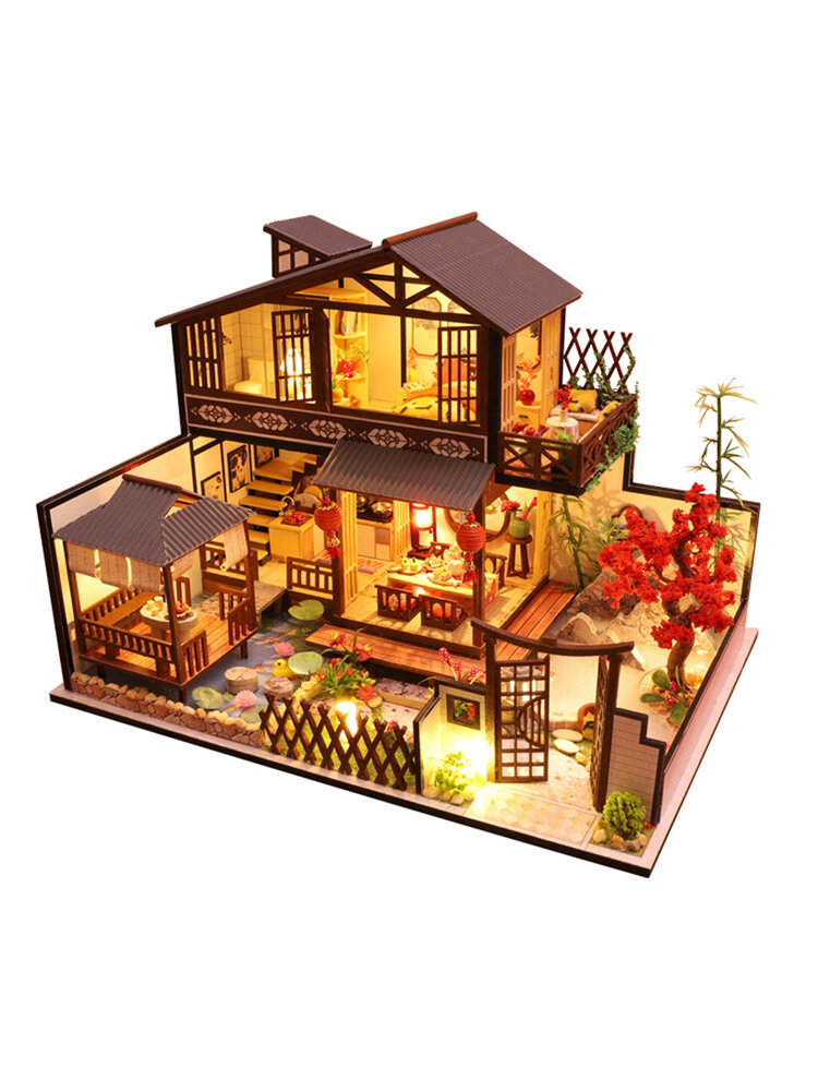 

Doll House With Furniture Diy Miniature 3D Wooden Miniaturas Dollhouse Toys for Children Birthday Gifts Mini Wood Cabin