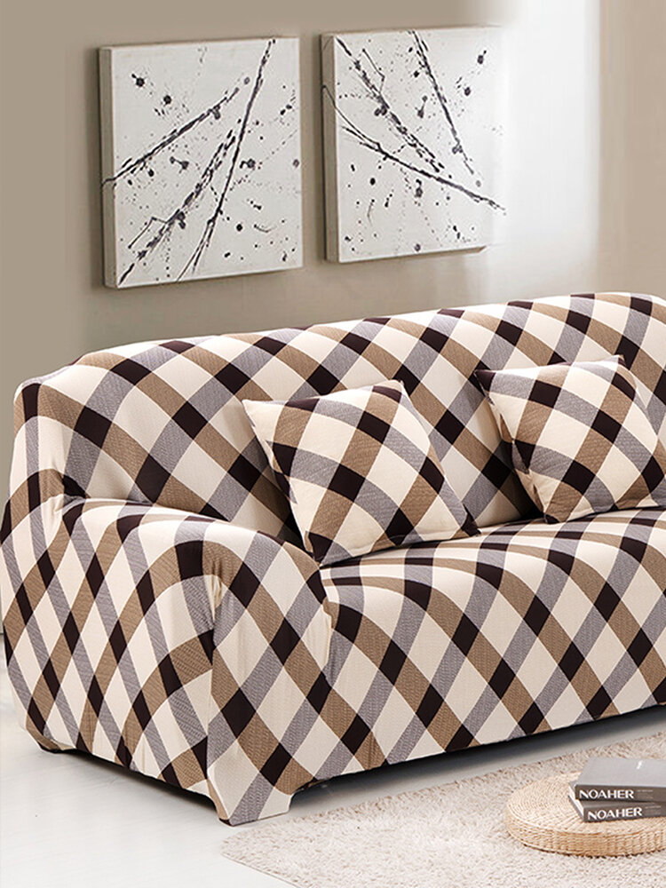 4 размера стрейч чехол для дивана гостиная клетчатый диван легко съемный защитный чехол для мебели