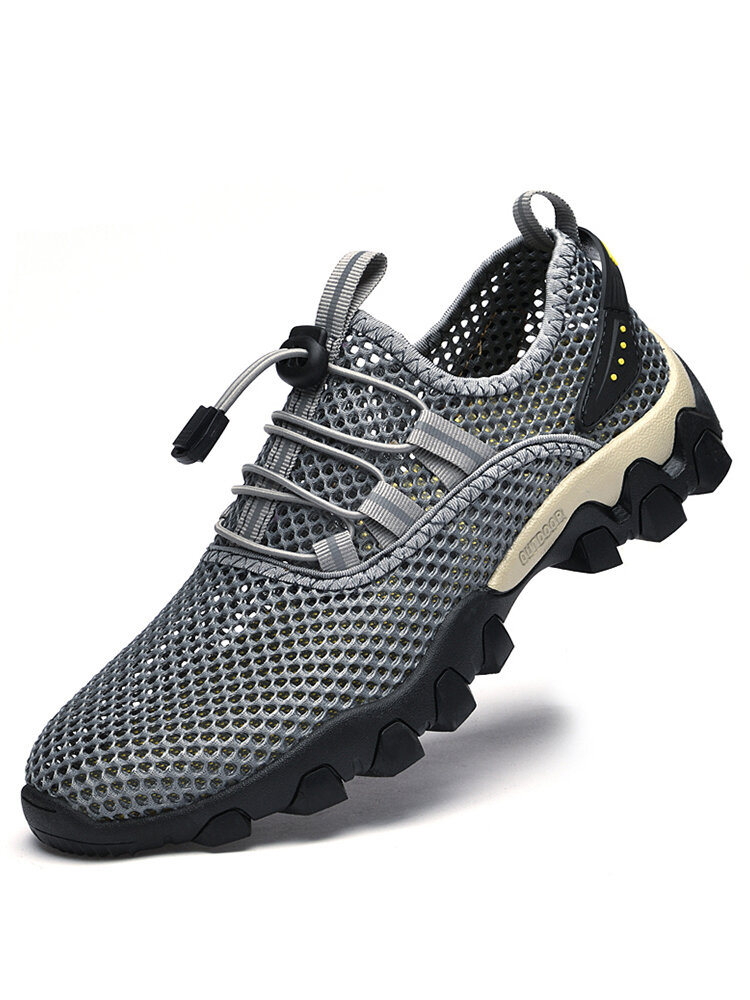 Men Mesh Breathable Outdoor Non Slip Hiking Water Shoes