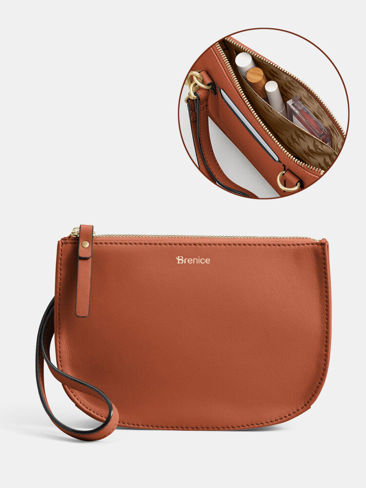 Brenice Women PU Leather Elegant Multipurpose Crossbody Bag Large Capacity Casual Durable Internal compartment Wrist Bag