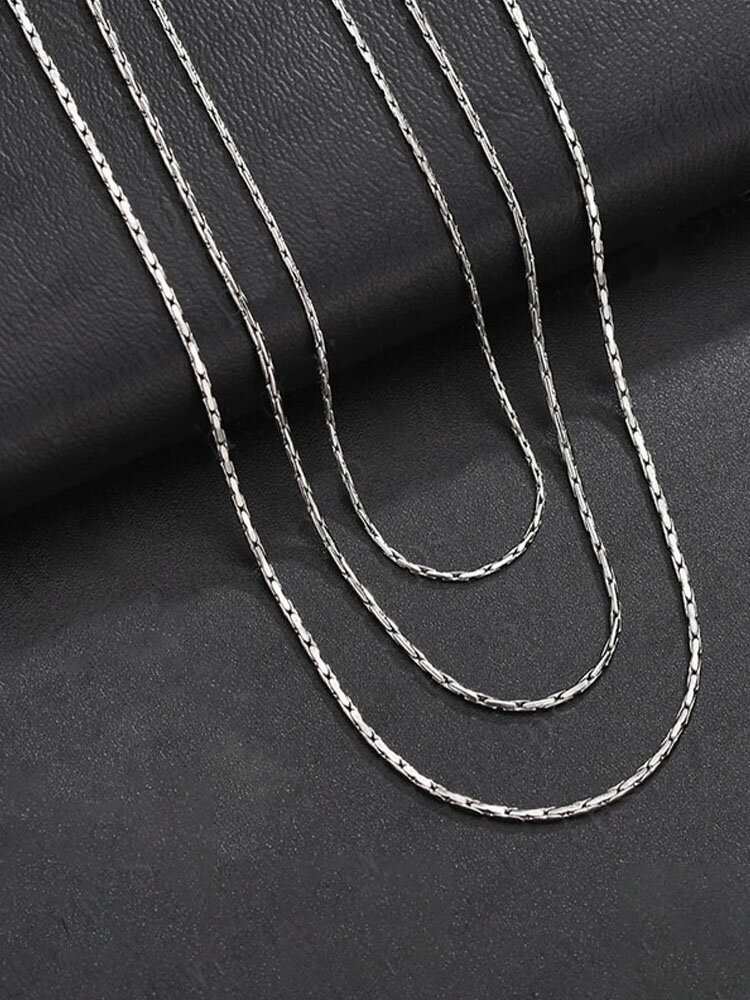 

1 Pcs Titanium Steel Hip-hop Fashion Clavicle Chain Necklace, Silver