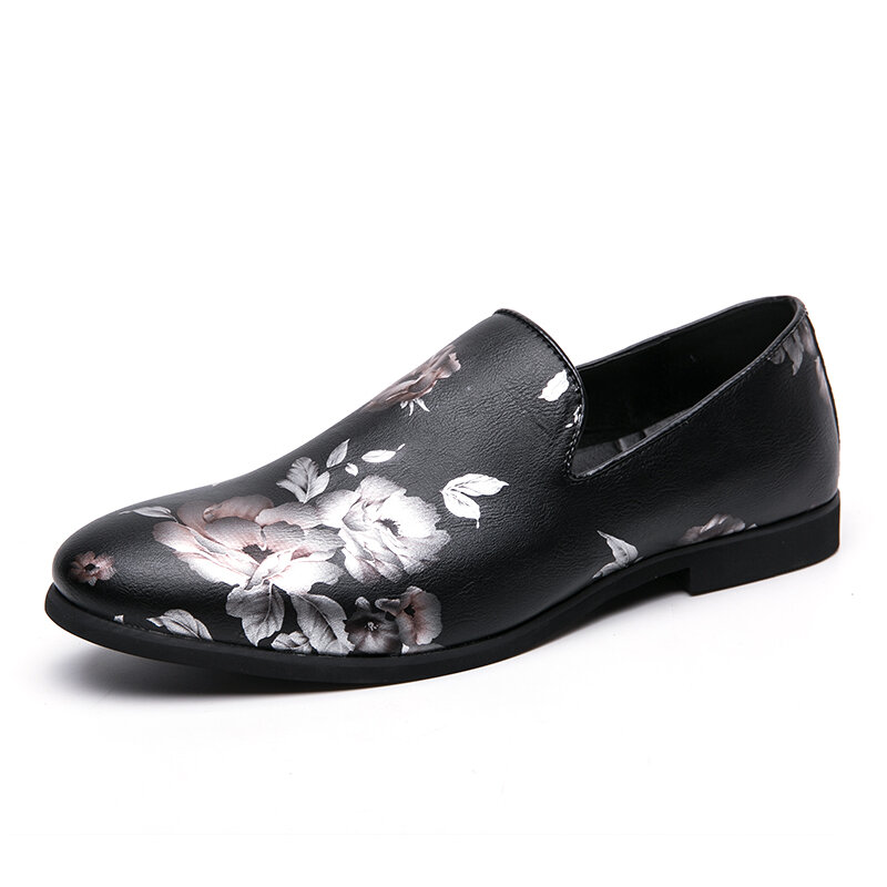 Men Microfiber Leather Non Slip Business Dress Shoes Slip On Shoes