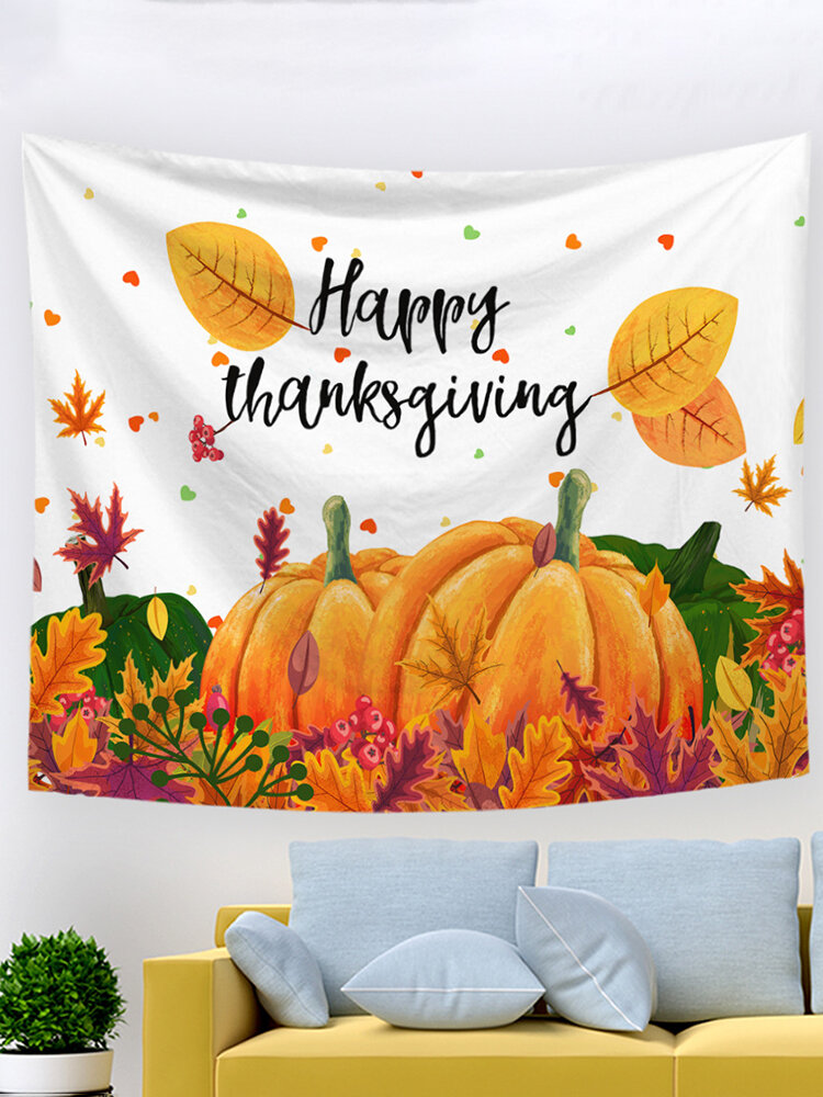 

Thanksgiving Day Happy Halloween Cartoon Pumpkin Printed Tapestries Home Bedroom Living Room Art Decor