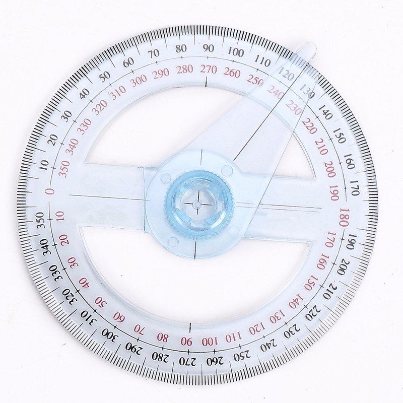 

Plastic 360 Degree Protractor Ruler School Office Angle Finder Swing Arm 10cm