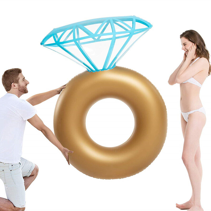 Piscina inflable del anillo de la natación de la forma del diamante del colchón de los 90x140cm 