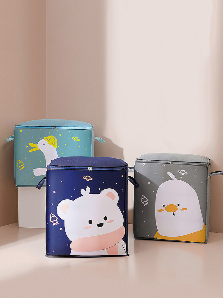 1PC PEVA Lovely Cartoon Pattern Large Capacity Clothes Quilts Dust-Proof Waterproof Storage Bag Folding Organizer Bags