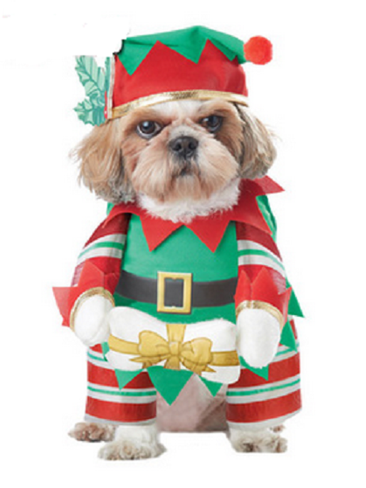 Pet Dog And Cat Christmas Suit Santa Claus Dressing Up Party Apparel Clothing With Hat