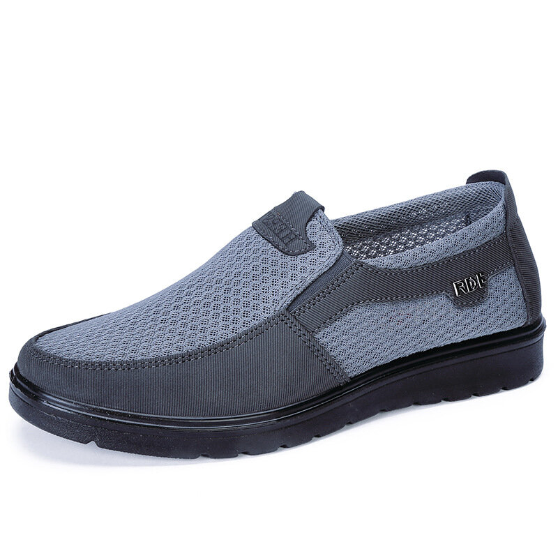 Men Mesh Fabric Breathable Slip On Casual Shoes