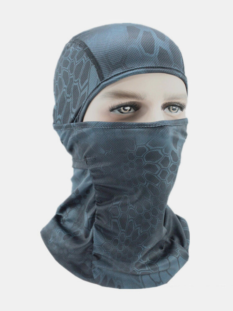 Riding Hood Python Pattern Hat Breathable Sunscreen Windproof Motorcycle Mask Warm Hood