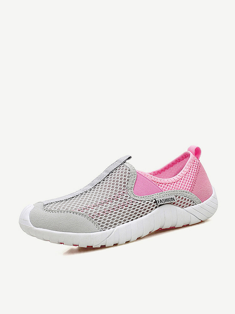 Color Match Mesh Walking Flat Athletic Casual Shoes