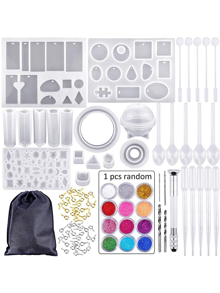 

set Silicone Mold For Resin Silicone uv Resin DIY Clay Epoxy Resin Casting Molds And Tools Set with Storage Bag F