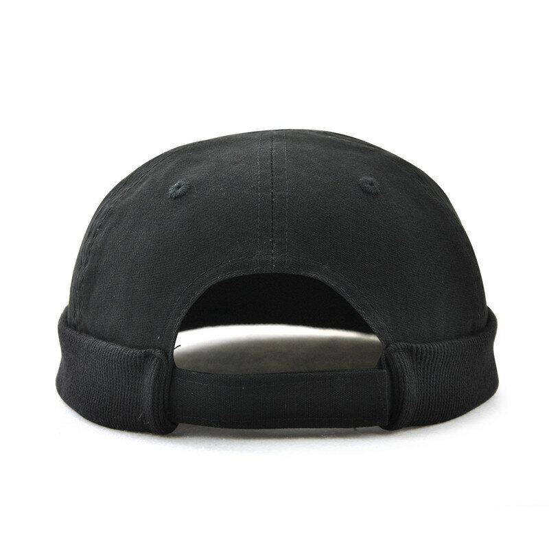 

Men & Women Women Plus Size Retro Brimless Hat Adjustable Hats For Big Head Rolled Cuff Sailor Cap, Black;dark blue;green