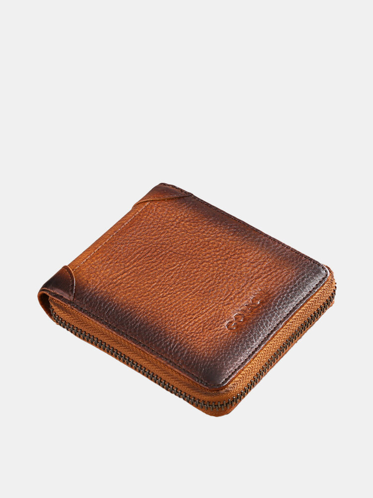 Men Genuine Leather Cow Leather Multi-function Card Slots Short Wallet