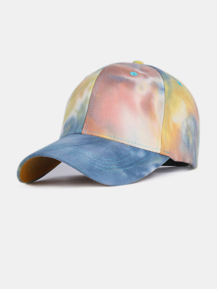 Unisex Cotton Tie-dye Gradient Color Fashion Young Sunshade Baseball Hat