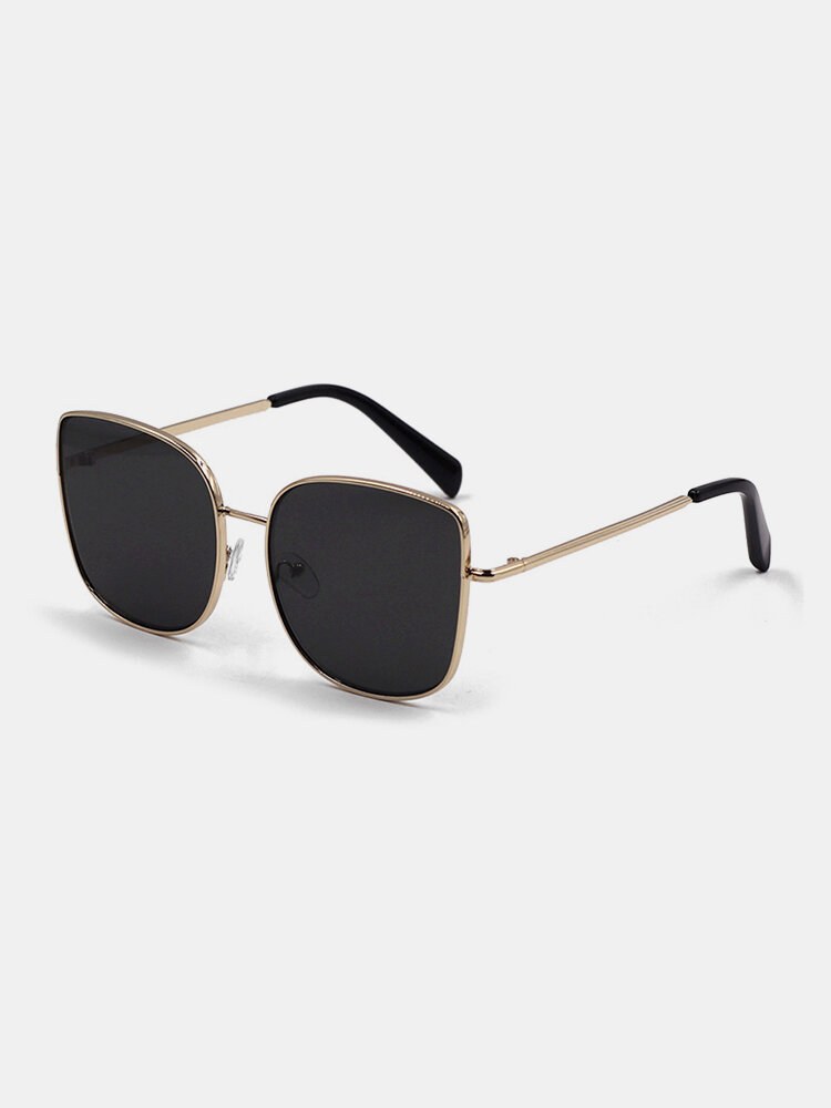 Unisex Fashion Metal Square Full Frame Narrow Rim UV Protection Sunglasses