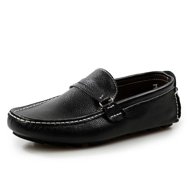 

Big Size Men Genuine Leather Lazy Moccasins Soft Slip On Driving Loafers, White;black;brown