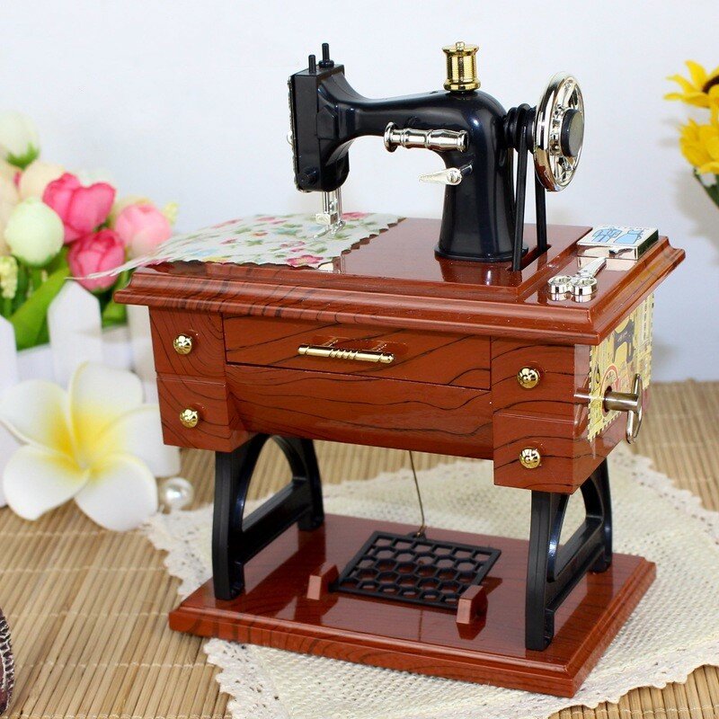 

Treadle Sewing Machine Music Box Sartorius Toy Music Boxes Gift Musical Toys Fashion Accessories