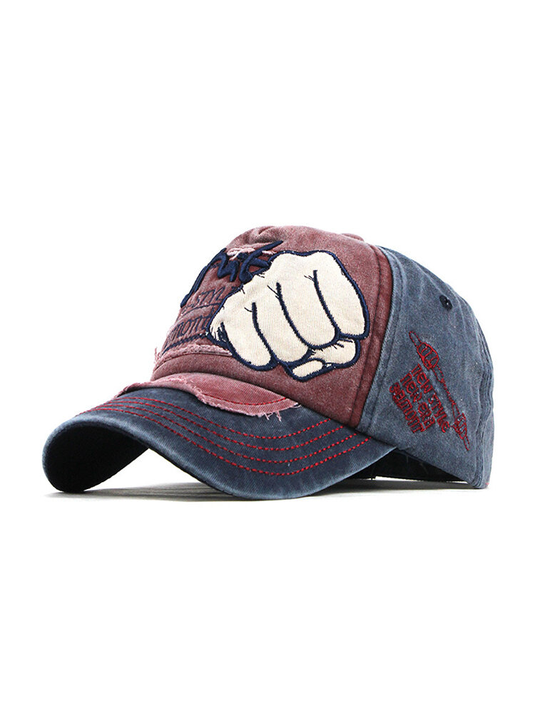 Unisex Fist Versatile Cap Washable Worn Adjustable Baseball Cap Breathable Cotton Sun Hat