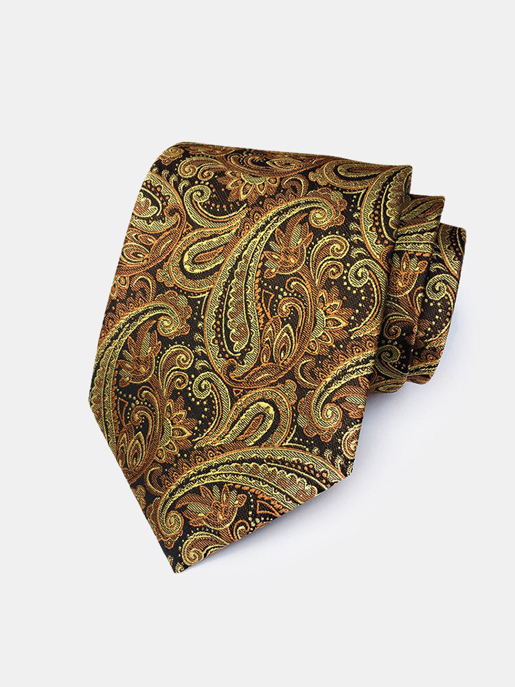 Men Print Jacquard Tie Fashion Vintage Formal Business Casual Working Suit Tie