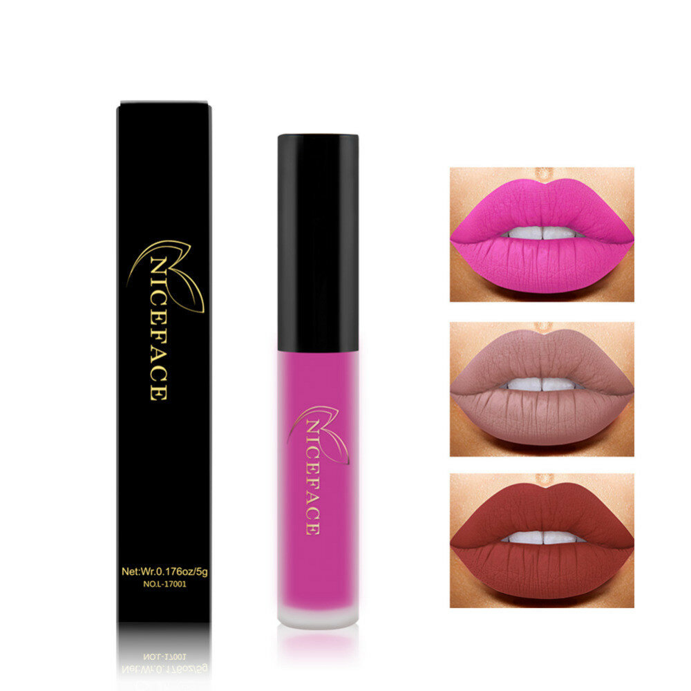 NICEFACE Matte Liquid Lipstick Lip Gloss Long Lasting Waterproof Lips Cosmetics Makeup