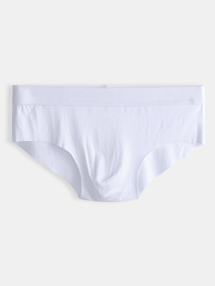 Men Seamless Plain Briefs Modal Soft Thin Lightweight Breathable Underwear