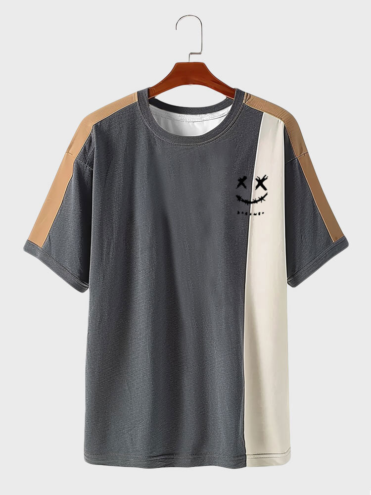 Мужские футболки с короткими рукавами в стиле пэчворк Smile Шаблон в стиле колор-блок