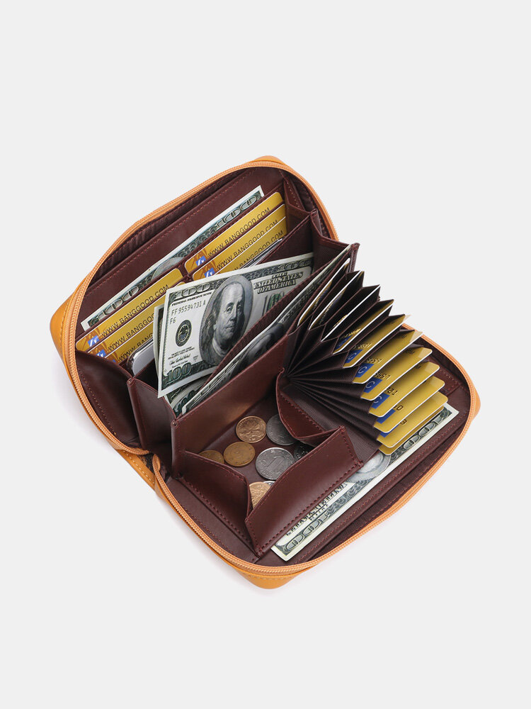 Women 17 Card Holder Wallet Soild Long Purse Coin Bag