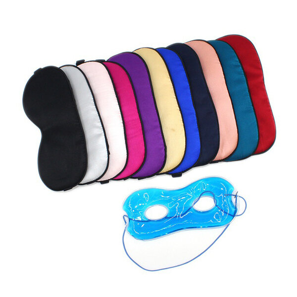 

Natural Silk Breathable Sleeping Eye Mask Multi-color Eyeshade Relax Aid Sleep Blackout, Navy blue;black;champagna;purple;silver;rose red