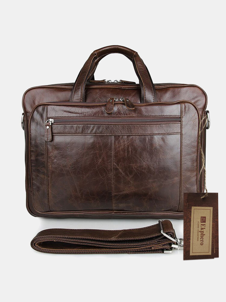 Ekphero Men Multi-pocket Multifunction Splashproof 15.6 Inch Laptop Bags Briefcases Crossbody Bag Handbag