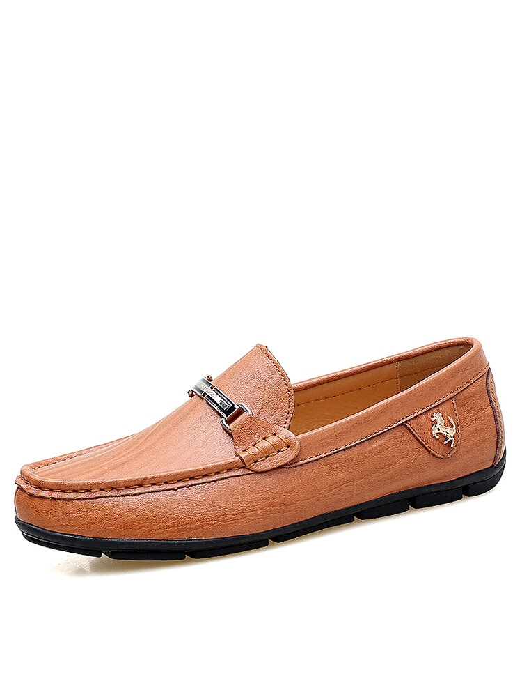 Men Microfiber Leather Non Slip Soft Slip-On Driving Casual Loafers
