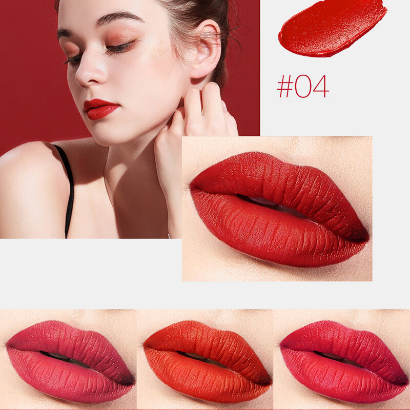 12 Colors Matte Lipstick Nude Moisturizing Non-Stick Cup Non-Fading Lasting Lip Makeup