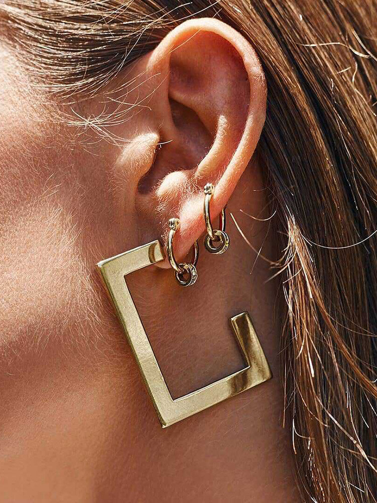 Exaggerated Personality Fashion Geometric Metal Earrings Women's Jewelry