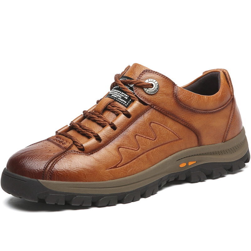 Men Retro Microfiber Leather Non Slip Wearable Outdoor Casual Shoes 