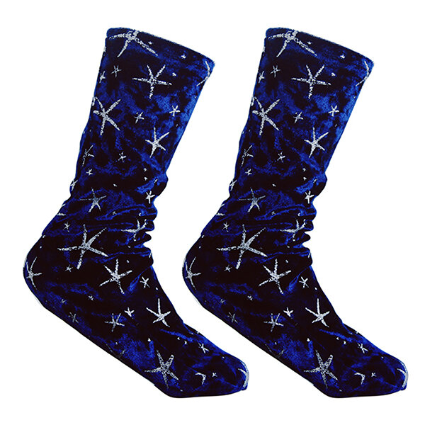 

Women Shiny Star Socks Velvet Stretch Long Tube Socks Casual Pile Heap Socks, Lake blue;navy;wine red