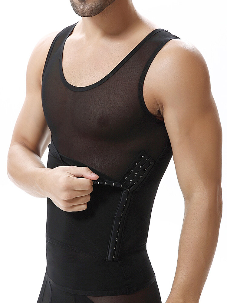 Mens Body Shaper Vest Tummy Control Compression Tank Top Waist Trainer Slimming Undershirt Underwear