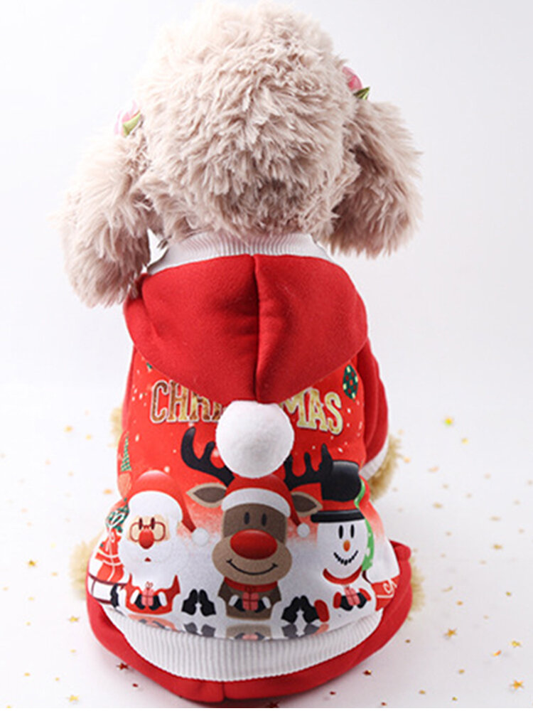 Christmas Pet Dog Hoody Costume Puppy Warm Coat Christmas Gift