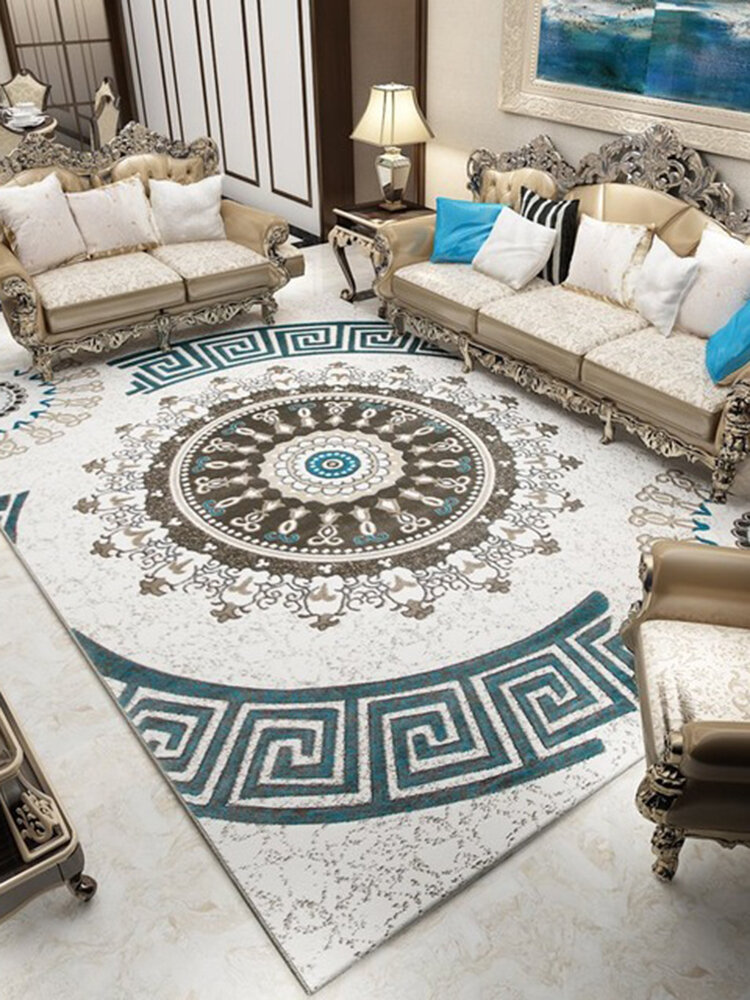 

European Classical Floral Style Non-slip Home Carpets Living Room Bedroom Floor Mat Carpets Decor