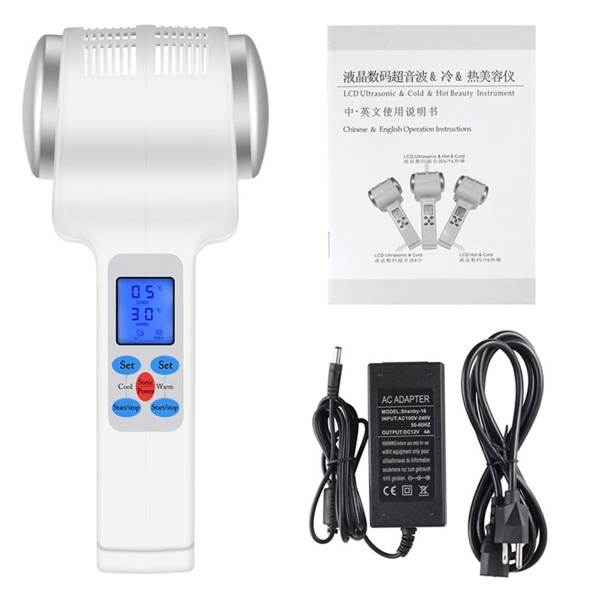 

Ultrasonic Hot Cold Hammer Facial Massager Anti Acne Wrinkle Shrink Pores Beauty Equipment Face Care